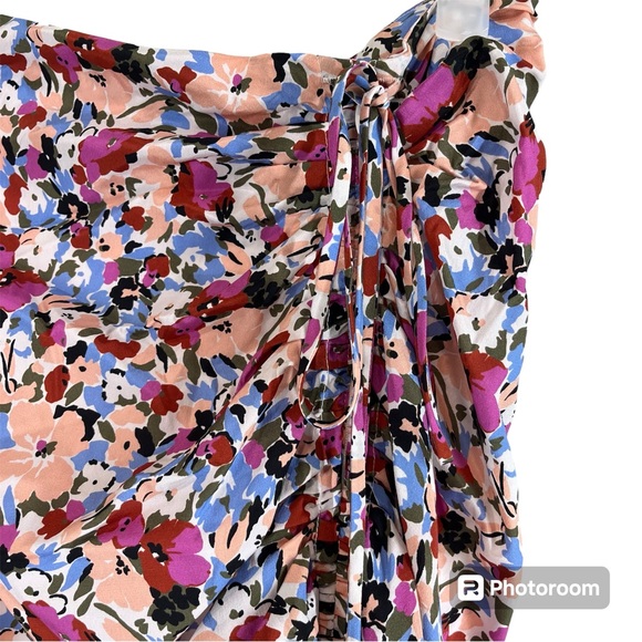 Veronica Beard Ari Ruched Floral Asymmetric Skirt - Picture 4 of 10